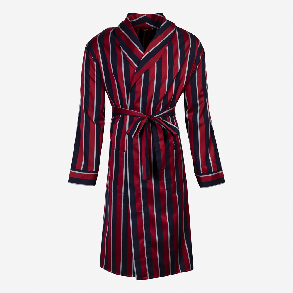 Luxury Cotton Regimental Stripe Dressing Gown - CJS30 - Men's Pyjamas ...