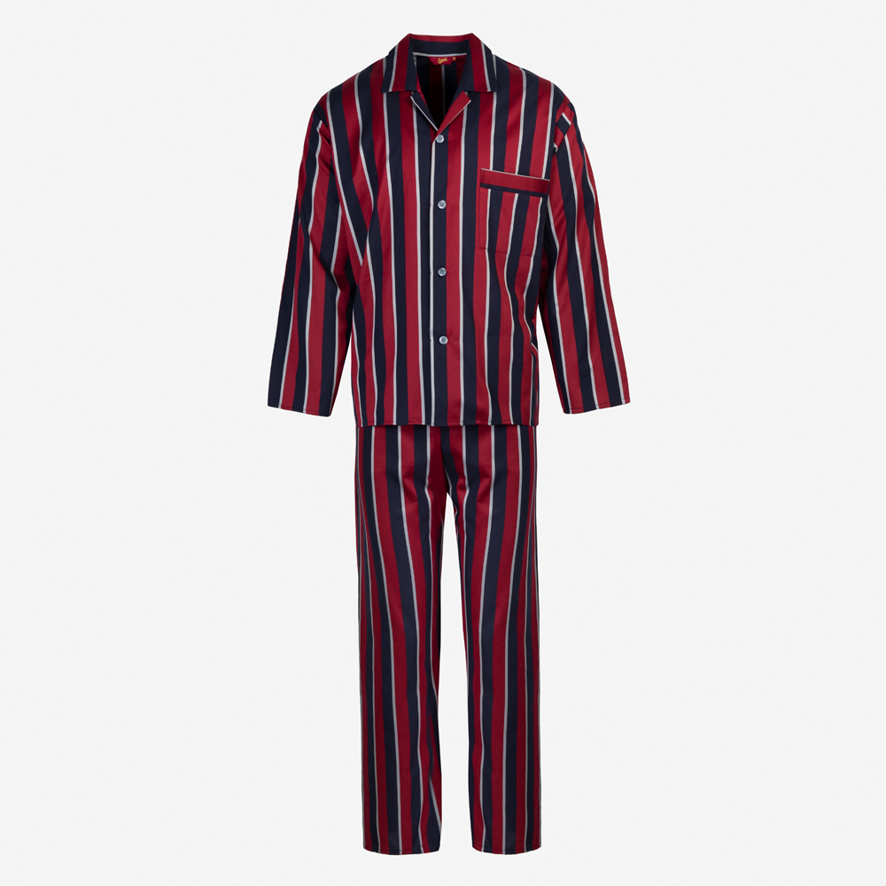 Luxury Cotton Regimental Stripe Pyjamas with Tie Waist - CJS30 - Men's ...
