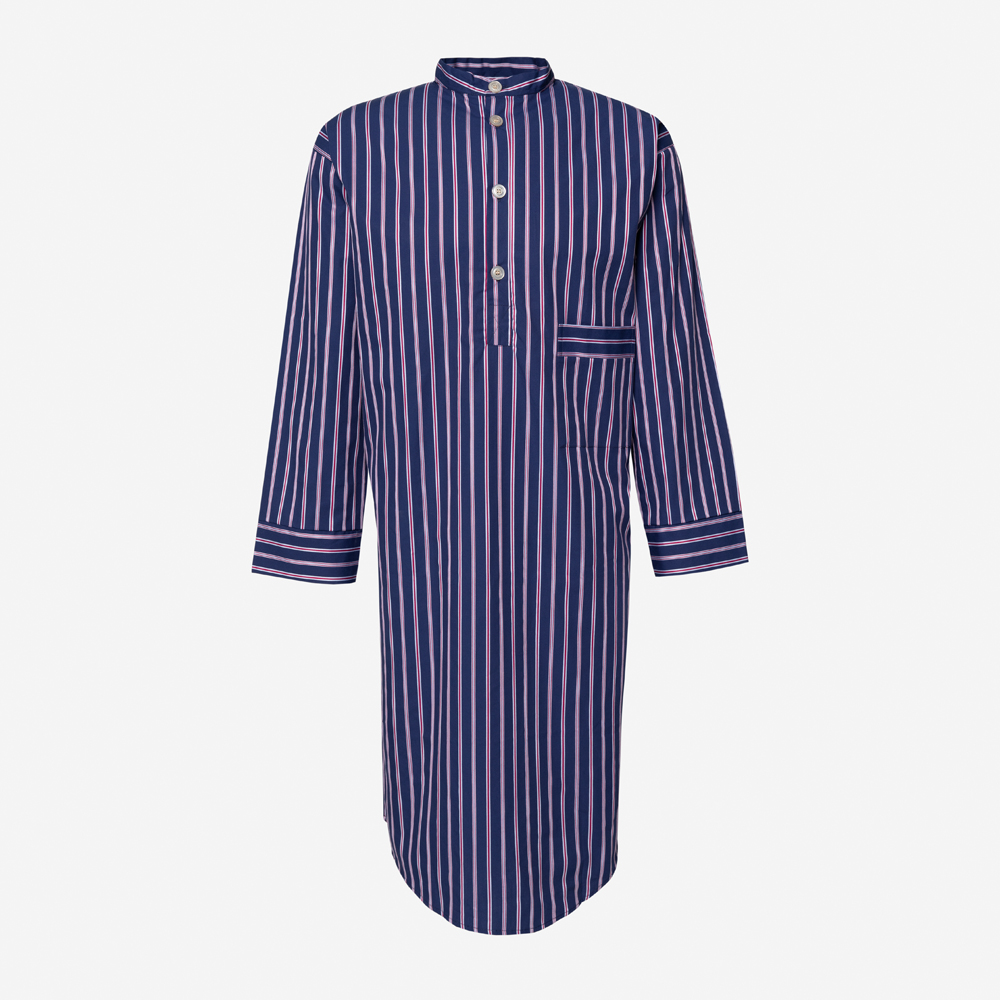 Seville Multi Stripe Closed Front Nightshirt STR3 - Men's Pyjamas by SOMAX